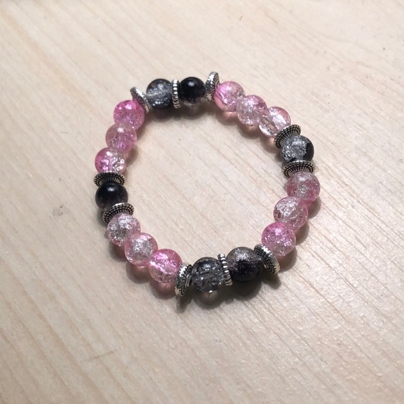 🌸Handmade Glass Bead Stretch Bracelet - Picture 1 of 3
